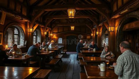 Restaurant Dining Scene, Interior Ambiance and Social Gathering Setting ...