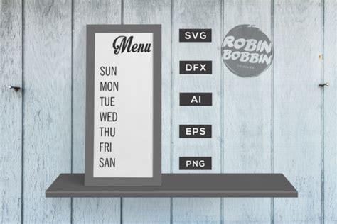 Kitchen Weekly Menu Graphic by RobinBobbinDesign · Creative Fabrica