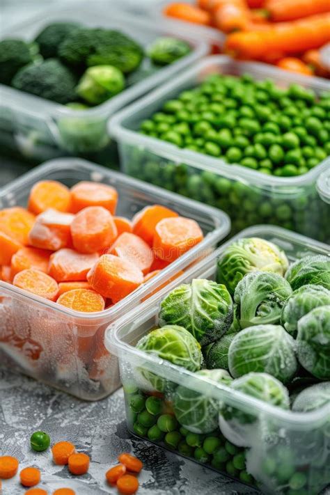 Vegetables in Plastic Containers. Selective Focus Stock Photo - Image ...
