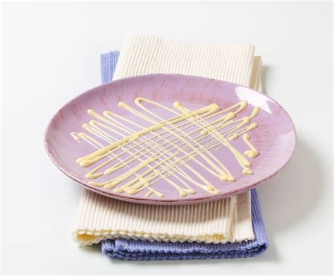 White Dessert Sauce Drizzle Stock Photo - Image of drizzle, styling ...