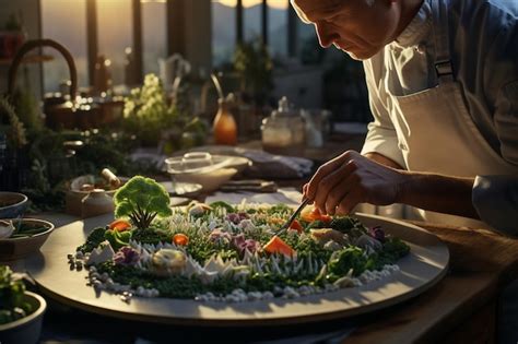 Premium Photo | A Master Chef Artfully Plating a Gourmet Dish