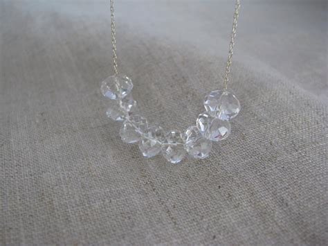 Carrie Necklace Sterling Silver CLEAR Swarovski Crystal - Etsy
