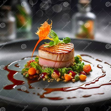 Beautifully Plated Gourmet Dish. Culinary Artistry and Presentation ...