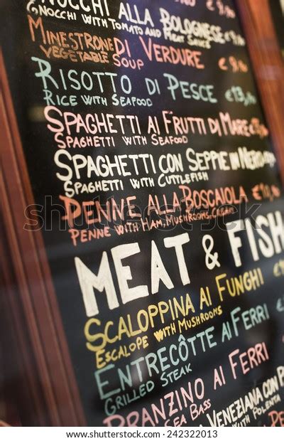 Handwritten Menu On Chalkboard Stock Photo (Edit Now) 242322013