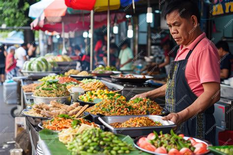 Premium Photo | Colorful street food display a street vendor selling ...