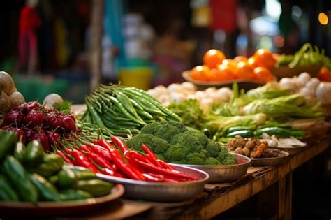 Premium AI Image | The Vibrant Array of Fresh Local Foods Exploring the ...