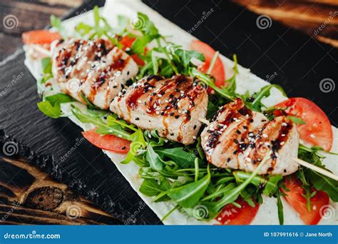 Appetizing and Delicious Grilled Meat Dish Stock Photo - Image of ...
