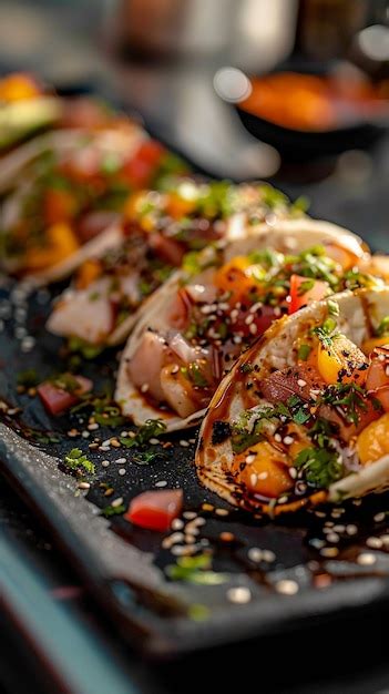 Beautifully Plated Gourmet Dish Featuring a Fusion of Ingredients ...