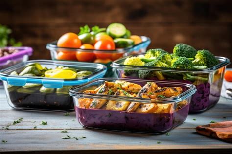 Premium AI Image | Colorful meal prep containers with nutritious food ...
