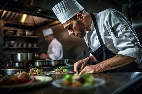 Premium Photo | A professional chef working in the kitchen