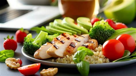 Beautifully Arranged Healthy Meal Tray with Fresh Ingredients Stock ...