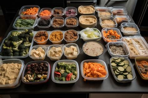 Meal Prep Session, with Ingredients and Cooking Equipment Laid Out in ...