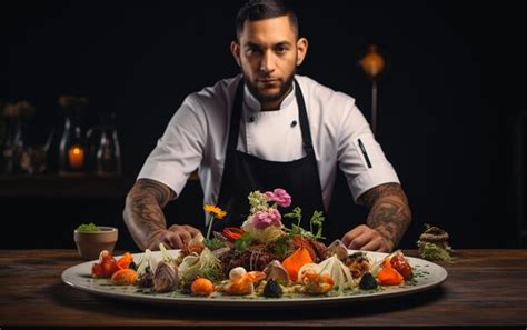 Premium Photo | Chef Presenting Beautifully Plated Dish
