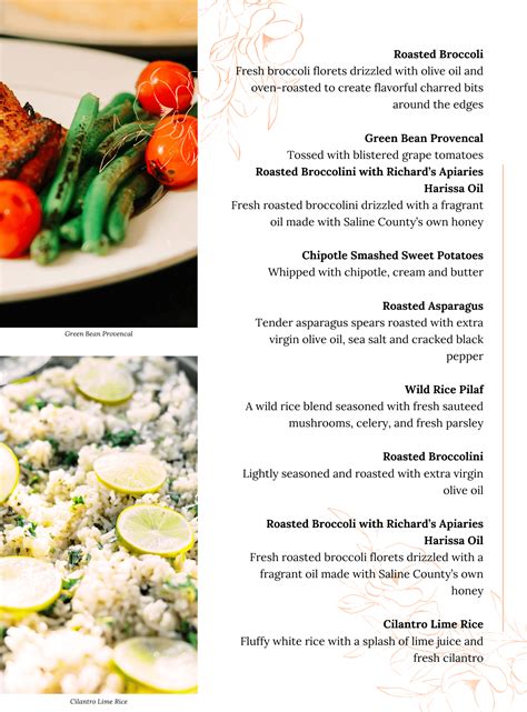 Plated Meal Menu – Vibrant Occasions Catering