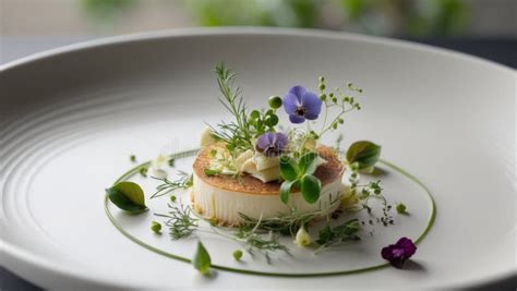 Elegant Dish with Garnish on a Modern Plate Stock Photo - Image of ...