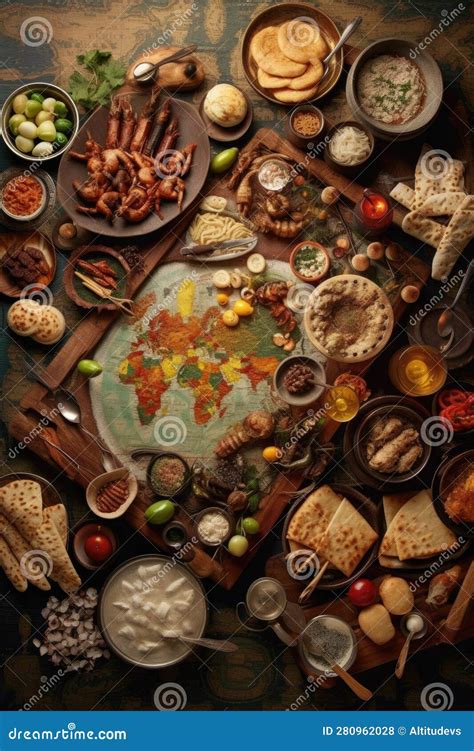 A Diverse Range of Traditional Cuisine from Around the World Stock ...