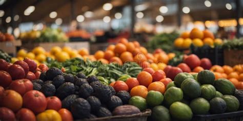 Fresh Produce Display at a Farmers Market. Stock Image - Image of ...