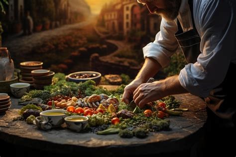 Premium Photo | A Master Chef Artfully Plating a Gourmet Dish