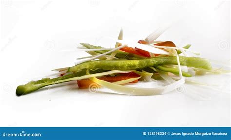 Handful of Julienne Cuts of Various Vegetables Stock Photo - Image of ...