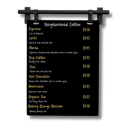 Custom Hanging Menu Sign – Contemporary Marks