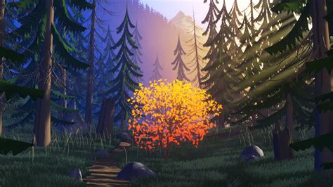Stylized Forest Scene — Jake Douville – Graphic Design – Creative Arts