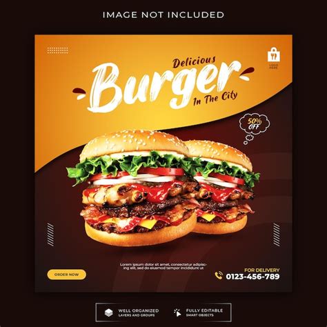 Premium PSD | New engaging food social media banner post template