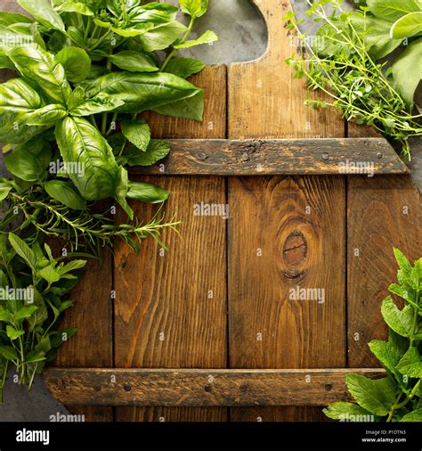 Cooking with fresh herbs Stock Photo - Alamy