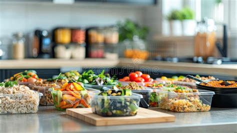 Healthy Meal Prep in Modern Kitchen - Generative AI Stock Image - Image ...