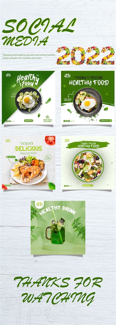 social media healthy food on Behance