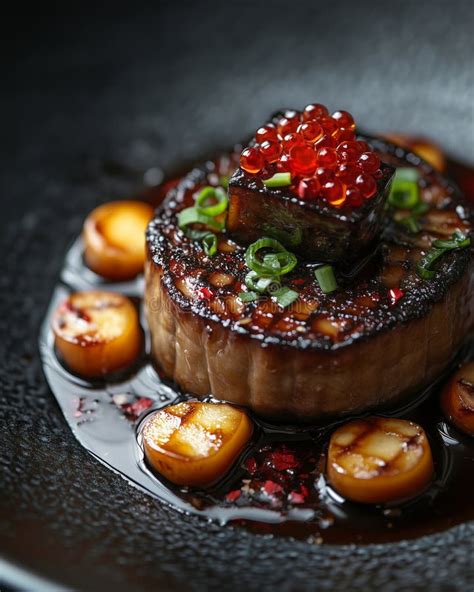 Elegant Gourmet Dish with Intricate Details at a Fine Dining Restaurant ...