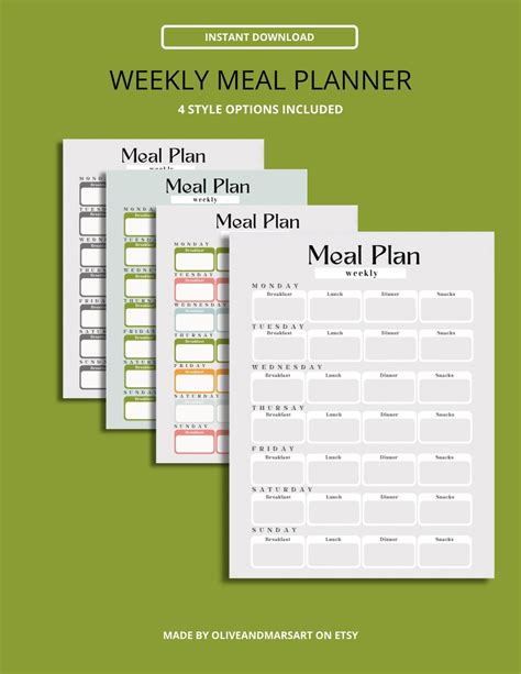 Weekly Meal Planner, Meal Calendar, Family Meal Planning, Meal Prep ...