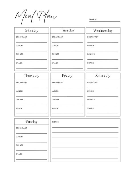 Free Weekly Meal Planning Printables That Will Change Your Life - A ...
