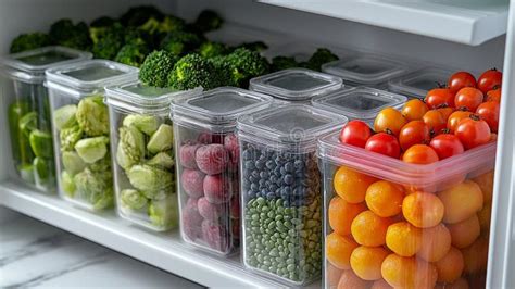 Refrigerator Displays Array of Colorful Meal Prep Containers All ...