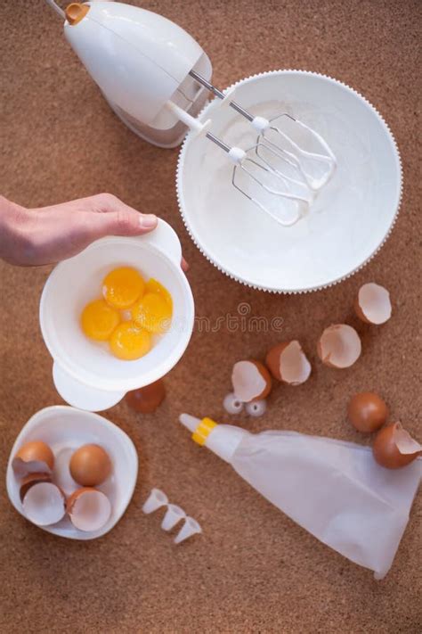 Step by Step Recipe of Meringue Cookies. Step 4 Stock Image - Image of ...