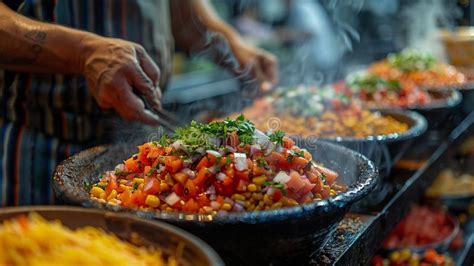 A Chef Preparing a Traditional Mexican Dish Close-up Stock Photo ...