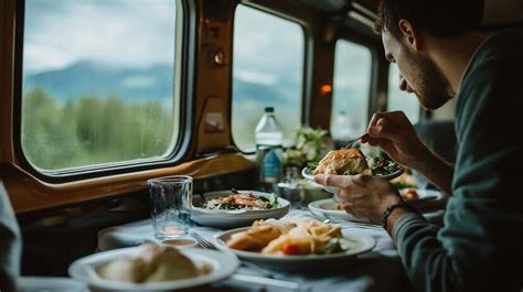 Traveler Savoring a Meal During Their Journey | Premium AI-generated image