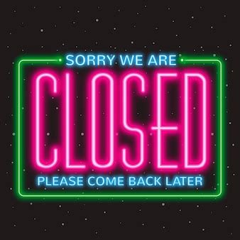 Free Vector | Neon sorry, we're closed sign