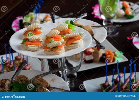 Dish with Appetizing Nourishing Snacks Stock Photo - Image of smoked ...