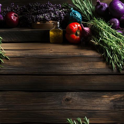 Premium AI Image | Vibrant arrangement of fresh vegetables and herbs on ...