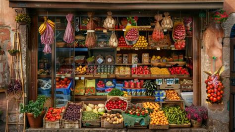 Colorful Fruit and Vegetable Market Stall. Fresh Produce, Vibrant ...