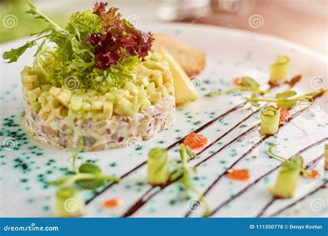 Beautifully served dish. stock photo. Image of cook - 111350778