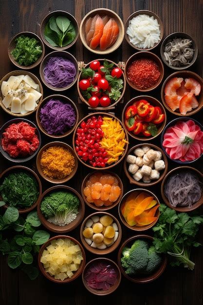 Premium Photo | A variety of fresh and healthy ingredients arranged in ...