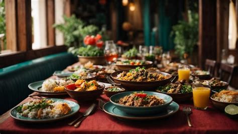 Premium Photo | An image showcasing the local cuisine of a destination ...