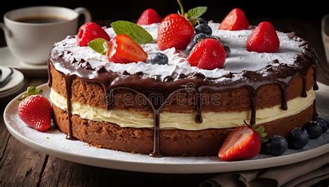 Perfectly Baked Cake in a Close-Up Food Photography Shot Stock ...
