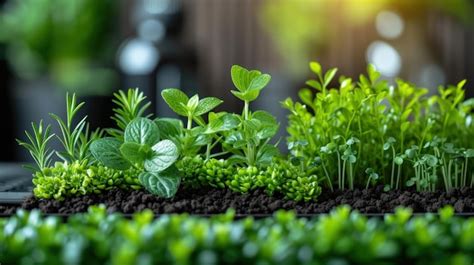 Premium Photo | Lush Greenery A Vibrant Display of Fresh Herbs and Plants