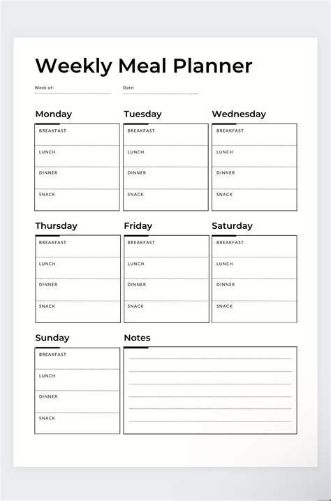 Day to day meal plan weekly meal planner meal planning template meal ...