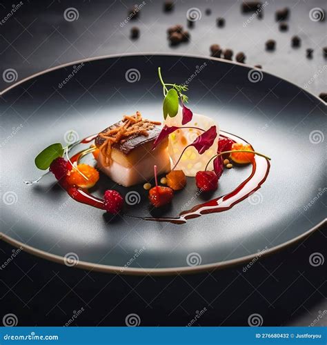 Beautifully Plated Gourmet Dish. Culinary Artistry and Presentation ...