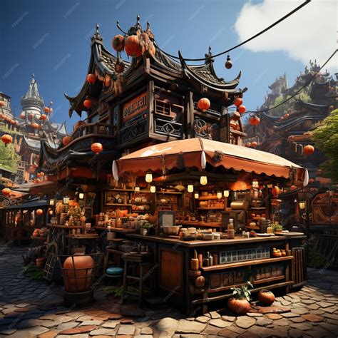 Premium Photo | Stylized Street Food Stall