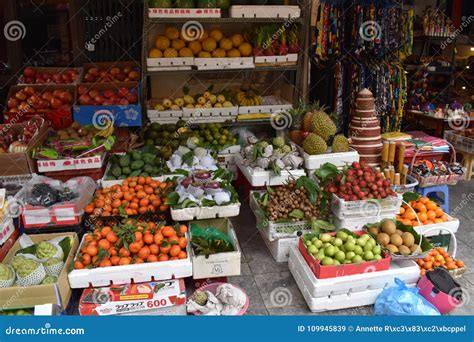 Traditional Local Food Market on a Street in Hanoi, Vietnam, Asia ...