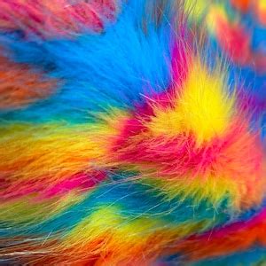 Rainbow Shaggy Fur,colorful Wavy Faux Fur Fabric,stripe Long Pile Fur ...